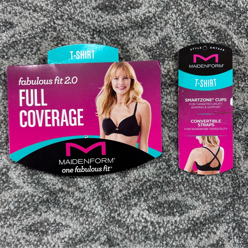 Maidenform Women's Full Coverage T-Shirt Bra Set - Black/Leopard Print - Picture 15 of 15